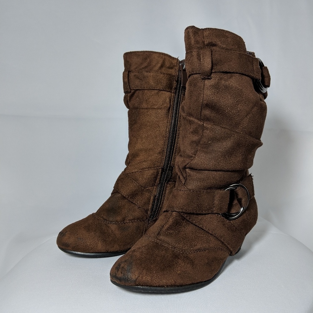 Heeled Kids Brown Boots